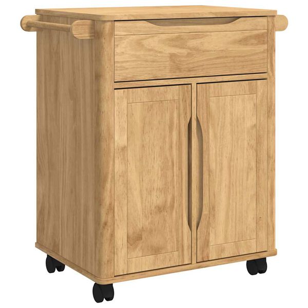 vidaXL Kitchen Trolley Wax Brown 72.5 x 45 x 80 cm Solid Pine Wood