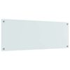 vidaXL Kitchen Backsplash White 110 x 40 cm Tempered Glass