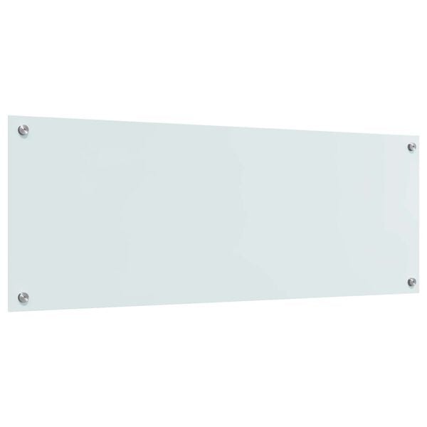 vidaXL Kitchen Backsplash White 110 x 40 cm Tempered Glass