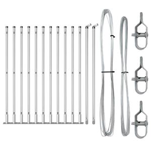 vidaXL Fence Post 13 pcs Silver Steel