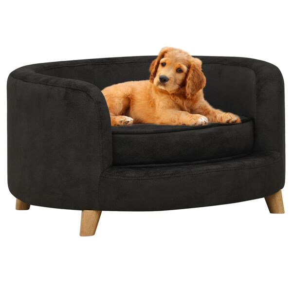 vidaXL Dog Sofa Black 69x69x36 cm Plush