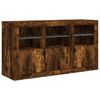vidaXL Sideboard with LED Lights Smoked Oak 123x37x67 cm