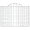 vidaXL Arched Gabion Baskets 20 pcs 200x30x140/160 cm Galvanised Iron