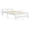 vidaXL Bed Frame without Mattress White Solid Pine Wood 90x200 cm