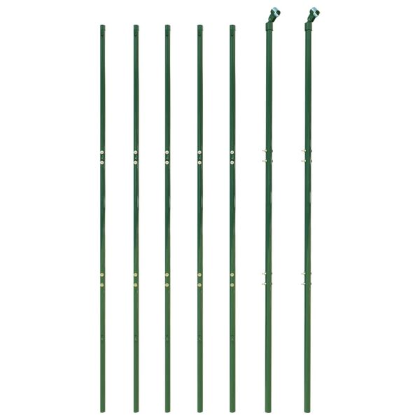 vidaXL Wire Mesh Fence with Spike Anchors Green 1.4x10 m