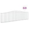 vidaXL Arched Gabion Baskets 20 pcs 400x30x100/120 cm Galvanised Iron