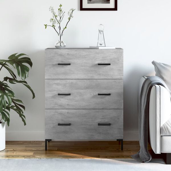 vidaXL Sideboard Concrete Grey 69.5x34x90 cm Engineered Wood