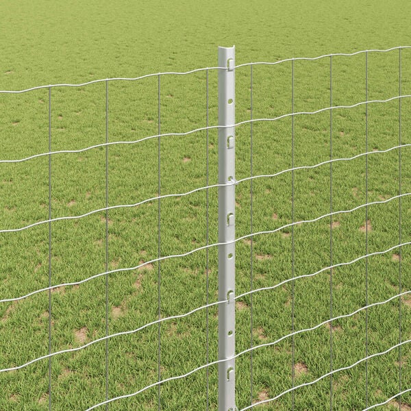vidaXL Fence with Post Silver 1.6 x 10 m Steel
