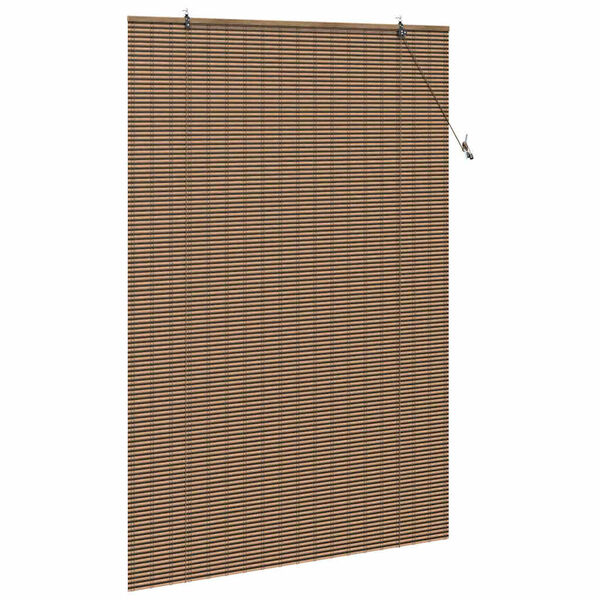 vidaXL Roller Blind with Curtains Manual Brown 150 x 220 cm Bamboo