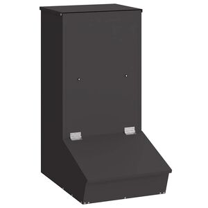vidaXL Pig Feeder Black 55 x 38 x 76 cm 20 kg Cold-Rolled Steel