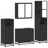 vidaXL 4&nbsp;Piece Bathroom Furniture Set&nbsp;Black Engineered Wood
