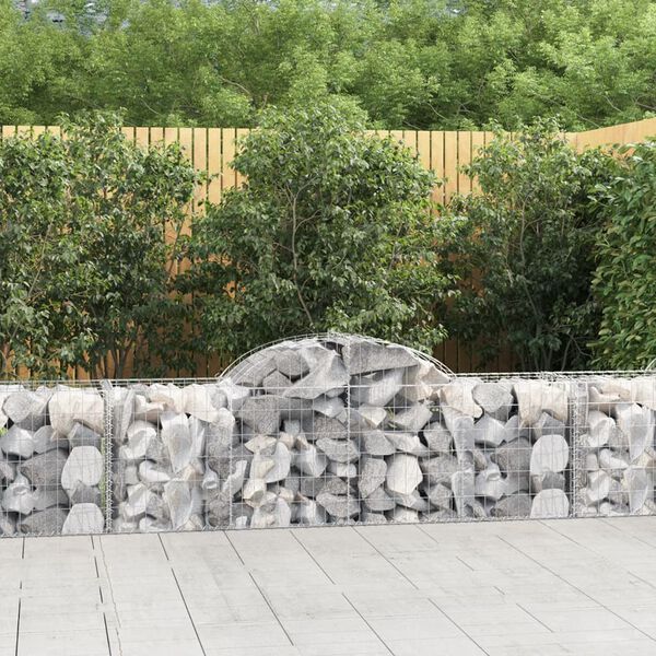 vidaXL Arched Gabion Baskets 14 pcs 200x50x60/80 cm Galvanised Iron
