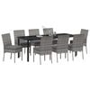 vidaXL Garden Dining Set 9 pcs Grey Powder-Coated Steel