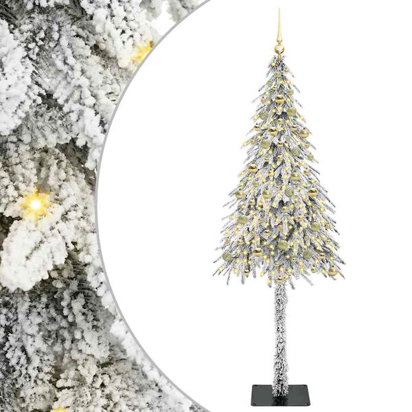 vidaXL Christmas Tree with 300 LEDs White 210 cm PE and Steel