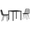 vidaXL Garden Dining Set 3 pcs Black Powder-Coated Steel
