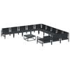 vidaXL Garden Sofa Set with Cushion 12 pcs Black Steel
