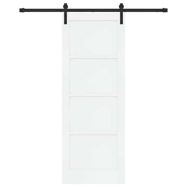 vidaXL Sliding Door White and Black 78 x 211 cm Solid Pine Wood