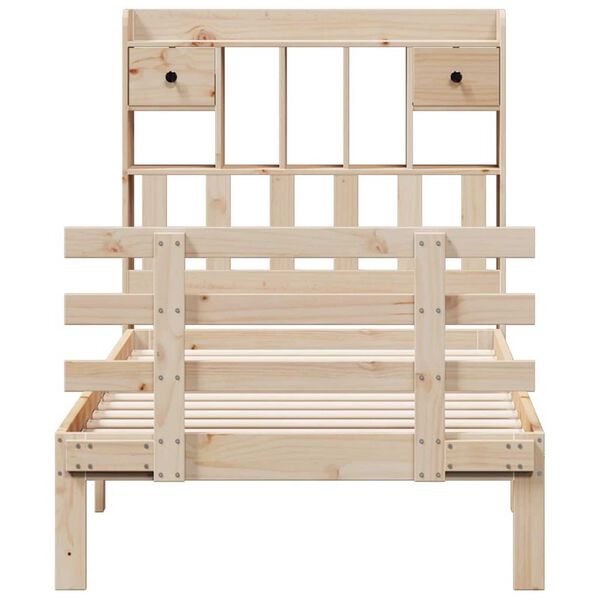vidaXL Bookcase Bed without Mattress 100x200cm Solid Wood Pine