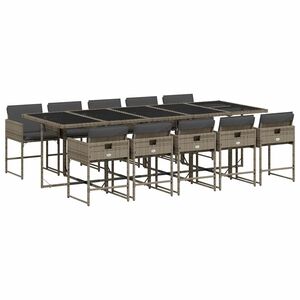 vidaXL Garden Dining Set | Grey, Dark Grey, Black