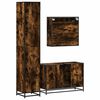 vidaXL 3 Piece Bathroom Furniture Set Smoked Oak Engineered Wood