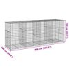 vidaXL Gabion Basket with Cover 400x100x150 cm Galvanised Iron