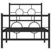 vidaXL Metal Bed Frame without Mattress with Footboard Black 80x200cm