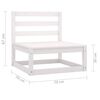 vidaXL 3 Piece Garden Lounge Set White Solid Pinewood