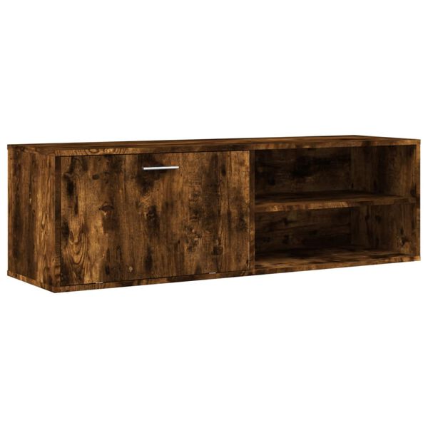 vidaXL TV Cabinet Smoked Oak 120x34x37 cm Engineered Wood