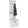 vidaXL Hallway Cabinet with Hooks BODO White 50x40x157 cm
