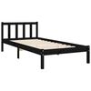 vidaXL Bed Frame without Mattress Black Single Solid Wood Pine