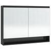 vidaXL Bathroom Mirror Cabinet 80x15x60 cm MDF Shining Black