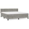 vidaXL Box Spring Bed with Mattress Light Grey 160x200 cm Velvet