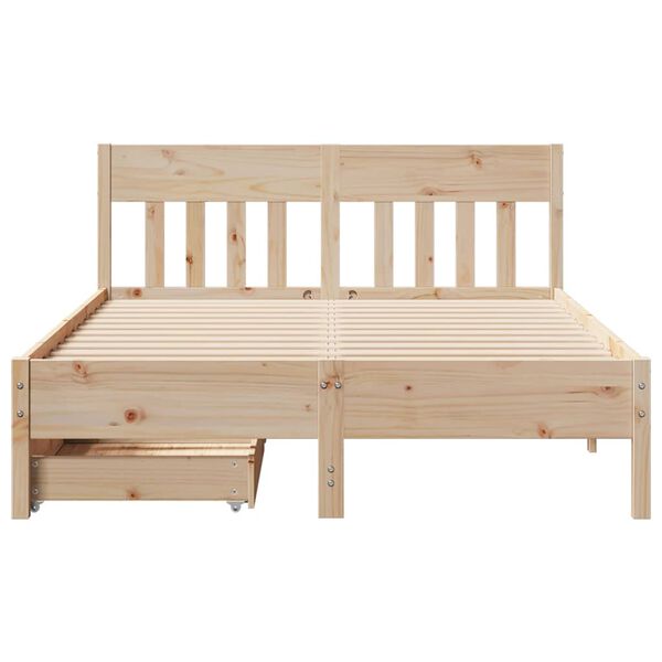 vidaXL Bed Frame without Mattress 140x200 cm Solid Wood Pine