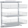 vidaXL 3-Tier Pull-out Kitchen Wire Basket Silver 47x35x56 cm