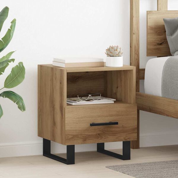vidaXL Bedside Cabinet Artisan Oak 40 x 35 x 47.5 cm Engineered Wood