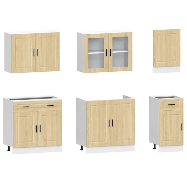 vidaXL 7 Piece Kitchen Cabinet Set Porto Sonoma Oak Engineered Wood