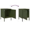 vidaXL Bedside Cabinets 2 pcs Olive Green 36x39x50.5 cm Steel