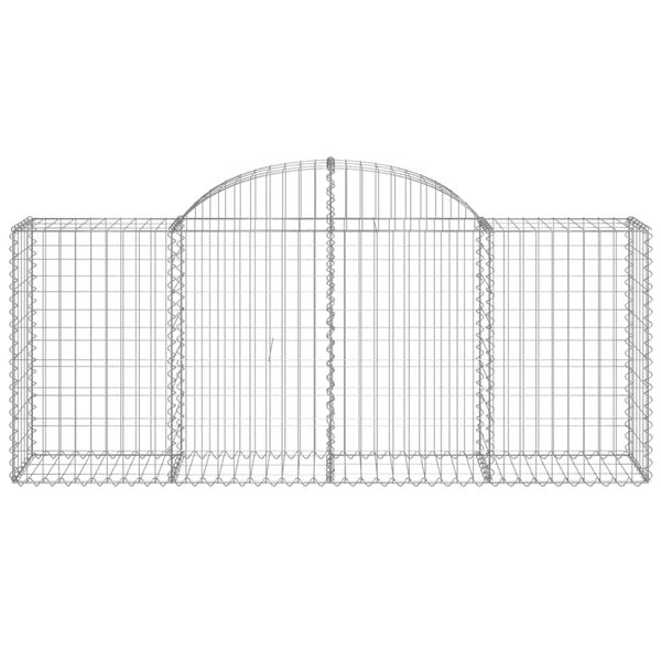 vidaXL Arched Gabion Baskets 50 pcs 200x50x80/100 cm Galvanised Iron