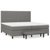 vidaXL Box Spring Bed with Mattress Dark Grey 200x200 cm Fabric
