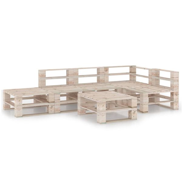 vidaXL 6 Piece Garden Pallet Lounge Set Pinewood