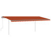 vidaXL Manual Retractable Awning with LED 6x3.5 m Orange and Brown
