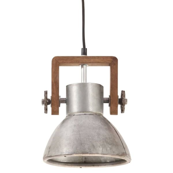 vidaXL Industrial Hanging Lamp 25 W Silver Round 19 cm E27