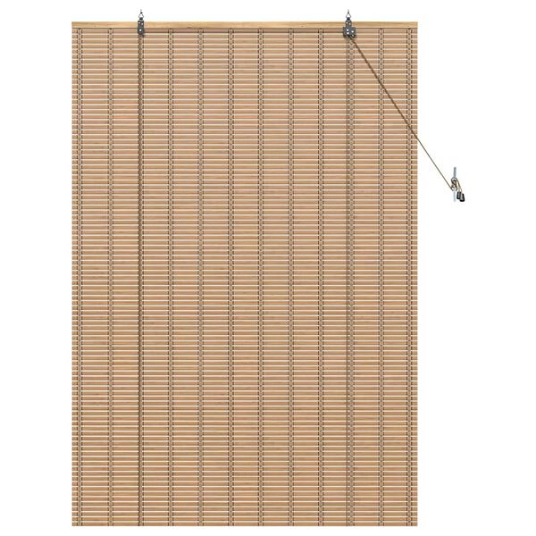 vidaXL Roller Blind with Curtains Manual Nature 110 x 160 cm Bamboo