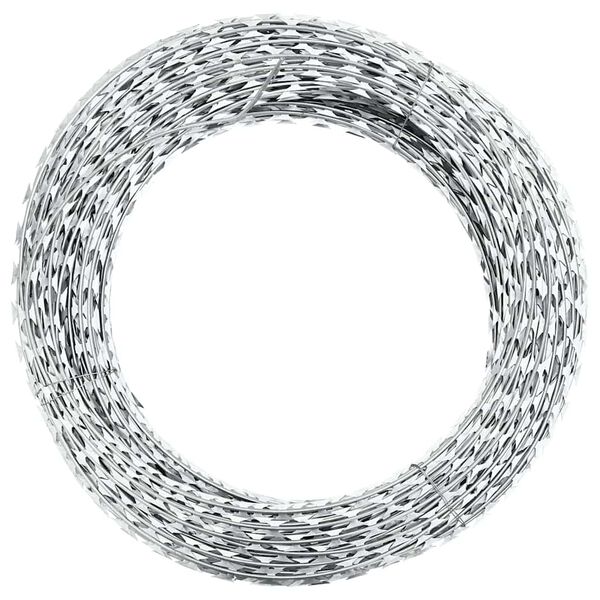 vidaXL Razor Wire Helical Wire Roll Galvanized Steel 60 m