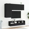 vidaXL 4 Piece TV Wall Units Black Engineered Wood