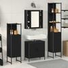 vidaXL Bathroom Furniture Set with Shelf 4 pcs Black Engineered wood