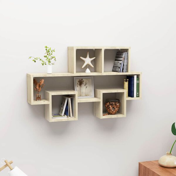 vidaXL Car-shaped Wall Shelf Sonoma Oak 82x15x51 cm Engineered Wood