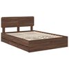 vidaXL Bed Frame with Drawer Brown Oak 140 x 190 cm Engineered Wood