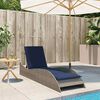 vidaXL Sun Lounger with Cushion Grey 60x205x73 cm Poly Rattan