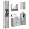 vidaXL Bathroom Furniture Set Wall-mounted with Door 5 pcs Grey Sonoma